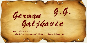 German Galjković vizit kartica